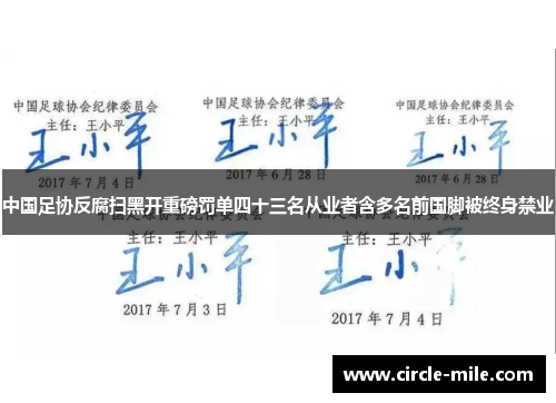 中国足协反腐扫黑开重磅罚单四十三名从业者含多名前国脚被终身禁业 中国足协反腐扫黑开重磅罚单四十三名从业者含多名前国脚被终身禁业